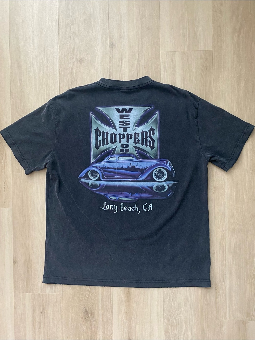 West Coast Choppers Distressed Faded T-Shirt Size M Y2K
